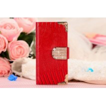 Diamond Luxury Book Shape Fancy Wallet Back Case for Samsung GALAXY S4 i9505 in Rose Red