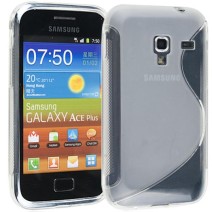 S-Line Wave Gel TPU Silicone Case Cover Skin for Samsung Galaxy Ace Plus S7500 - Clear
