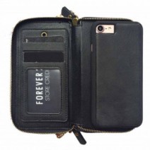 Multi Functional Wallet Case For iPhone 7 With Card Slots - Black
