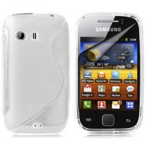 S-line Wave TPU Silicone Gel Cover Case for Samsung Galaxy Y S5360 - Clear