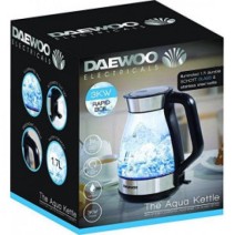 Daewoo Stainless Steel Durable Glass Kettle LED 1.7L