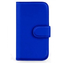 Book Flip Leather Wallet Case Cover For Samsung Galaxy S5 Mini in Blue