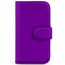 Book Flip Leather Wallet Case Cover For Samsung Galaxy S5 I9600 in Purple