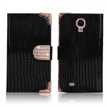 Diamond Luxury Book Shape Fancy Wallet Back Case for Samsung GALAXY S5 i9600-Black