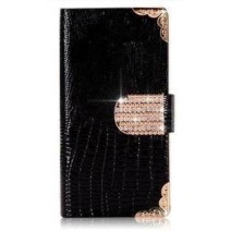 Diamond Luxury Book Shape Fancy Wallet Back Case for Samsung GALAXY S4 i9505 in Black