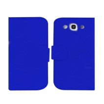 Leather Feel Flip Book Shape Back Case for Samsung galaxy Ace 3 - Blue