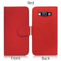 Book Shape Leather Back Case Cover for Samsung Galaxy A3 in Red
