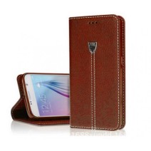 xondo leather feel flip back case cover for Samsung S6 in Brown