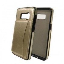 VINTAGE SERIES - Galaxy S8 Leather Case With Card Slot Gold