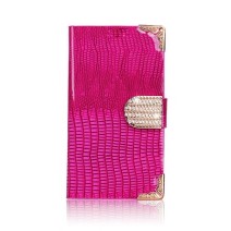 Diamond Luxury Book Shape Fancy Wallet Back Case for Samsung GALAXY S4 i9505 in Hot Pink