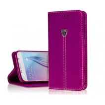xondo leather feel flip back case cover for Samsung S6 in Hot Pink