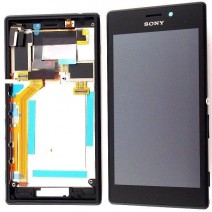 Genuine Sony Xperia M2 Dual (D2302) Complete Lcd with Frame and Touchpad in Black