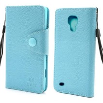 Folio MLT Leather Wallet Case Cover for in Light Blue
