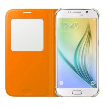Samsung Galaxy S6 S View Premium Cover Case - Orange