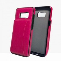 VINTAGE SERIES - Galaxy S8 Leather Case With Card Slot Pink