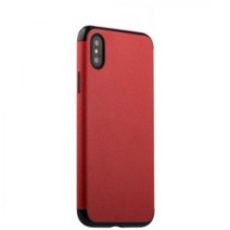 J-CASE Jack Series PU Leather Coated TPU Cover for iPhone X Red