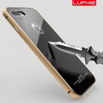 Luphie Aluminum Metal Bumper Frame Gorilla Glass Case Cover For iPhone 7/7 Plus