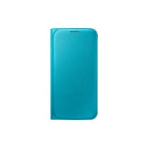 Flip Wallet Cover Back Case Compatible for Samsung Galaxy S6/S6 Edge - Light Blue in Retail Pack