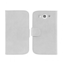 Leather Feel Flip Book Shape Back Case for Samsung galaxy Ace 3 - White