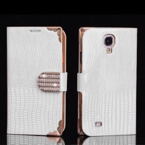 Diamond Luxury Book Shape Fancy Wallet Back Case for Samsung GALAXY S5 i9600 in White