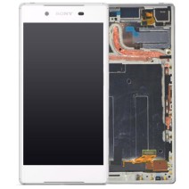 Genuine Sony Z5 Compact Complete LCD with frame and touchpad in White - Part number 1297-3732